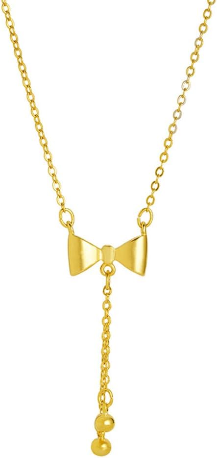 SUNNYOUTH Bow Necklace for Women Girls Bowknot Choker Necklace 14K Gold Plated Ribbon Choker Necklaces Fashion Jewelry Gifts