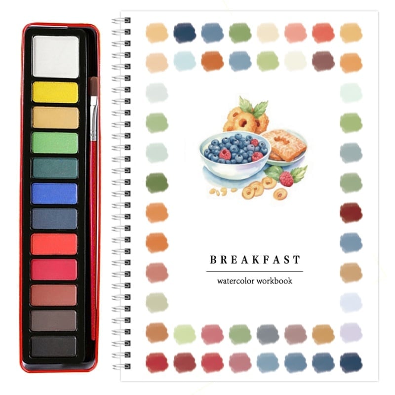 🍳Breakfast Watercolor Workbook(🔥2025 New Limited Edition)
