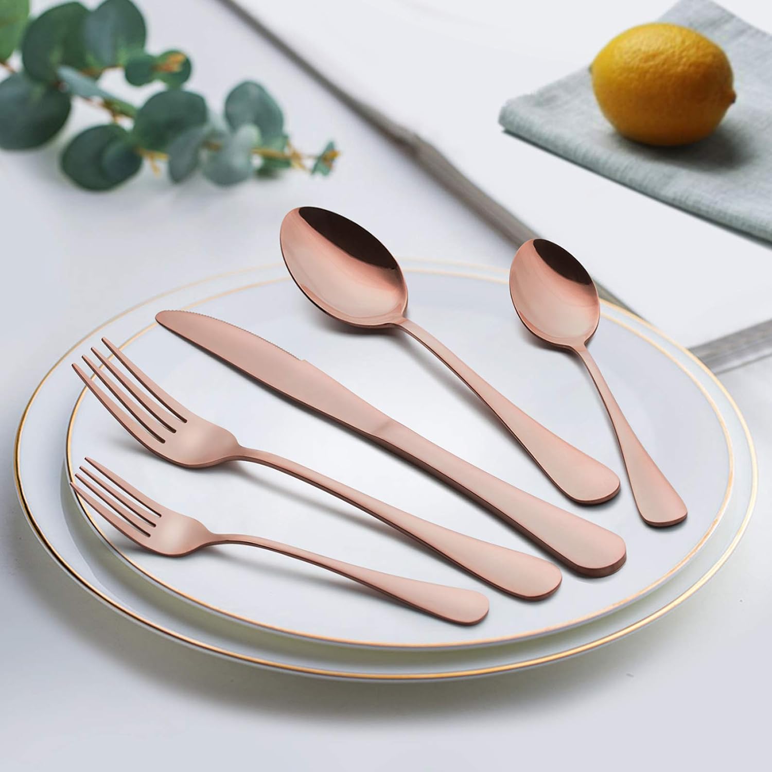 LIANYU 20 Piece Silverware Flatware Cutlery Set, Stainless Steel Utensils Service for 4, Include Knife Fork Spoon, Mirror Polished, Dishwasher Safe