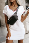 Women's V-neck Contrasting Edge Casual Dress