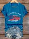 Women's Rejecting Kings Since 1776 Printed Casual T-Shirt