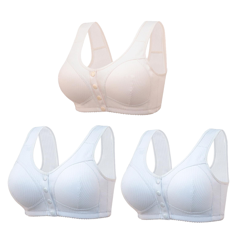 🎉Buy 1 Get 3 (3packs) - COMFORTABLE FRONT-CLOSURE WIRELESS PLUS SIZE BUTTON BRA