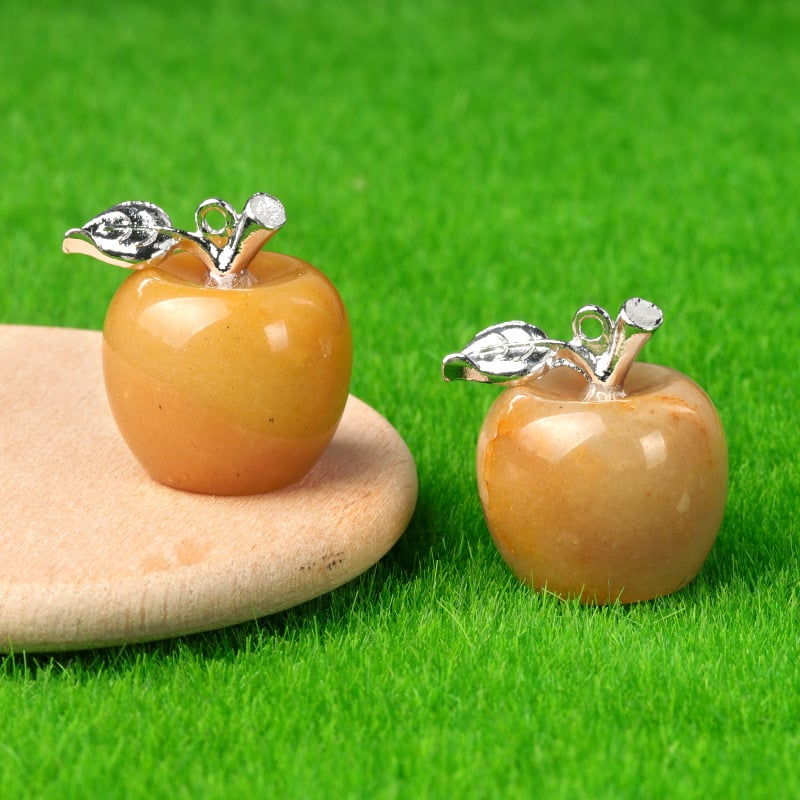 Natural Crystal Jade Colorful Apple Small Ornament