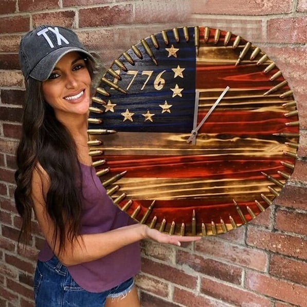 Handmade Honor US Flag Patriotic Clock-BUY 2 FREE SHIPPING