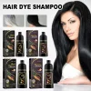 Black Hair Dye Shampoo Instant 3 in 1-100% Black Coverage