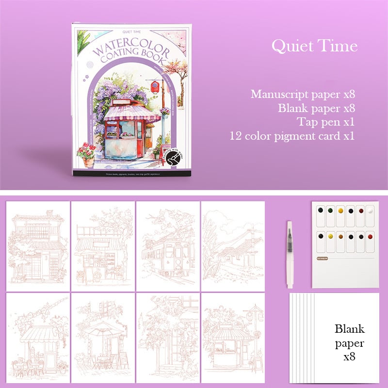 🔥Tri-fold Watercolor Coating Book