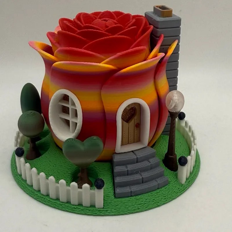 Rose Fairy House with Tea-Light