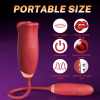 Rose Muncher Rose Kiss Tongue Vibrator With Thrusting Dildo Vibrator