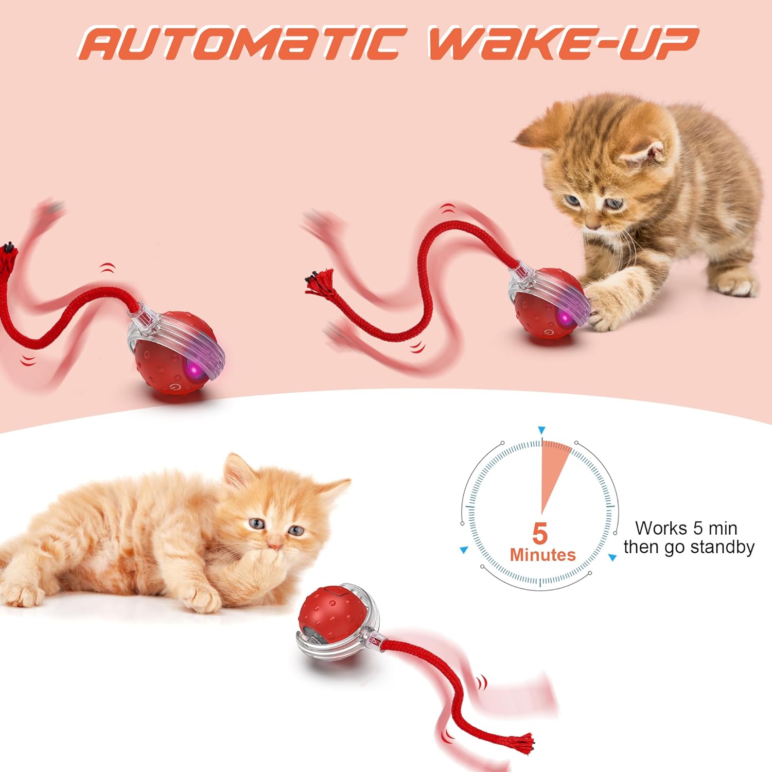 🌲Early Christmas Sale 50% Off🐱🐶2024 Automatic LED Interactive Pet Toys Ball