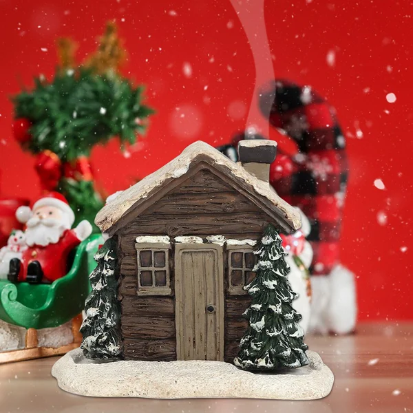 🔥Last Day Promotion 48% OFF-🏠- Log Cabin Snowy Winter Incense Cone Burner🎄