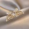 Butterfly Earrings With Pearls And Diamonds