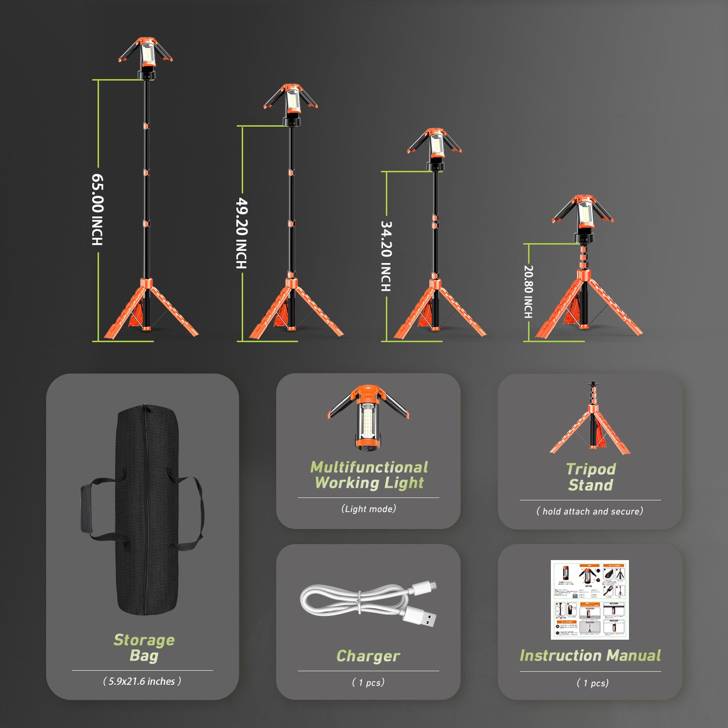 🔥LAST DAY SALE 50% OFF💥Rechargeable 10000 mAh Camping Light with Stand