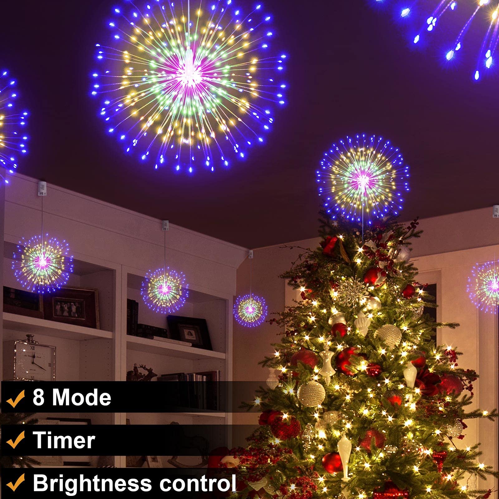 🔥Last Day Promotion 48% OFF-🎁-Hanging Starburst Fairy Lights for Christmas