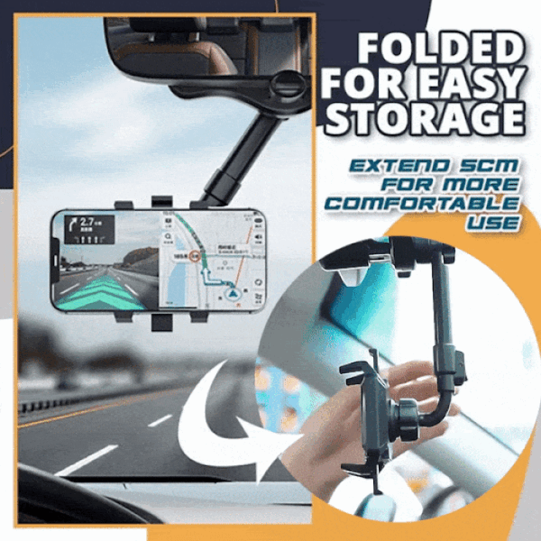 🔥Last Day Promotion 70% OFF-🔥-Rearview Holder - Rotatable and Retractable Car Phone Holder