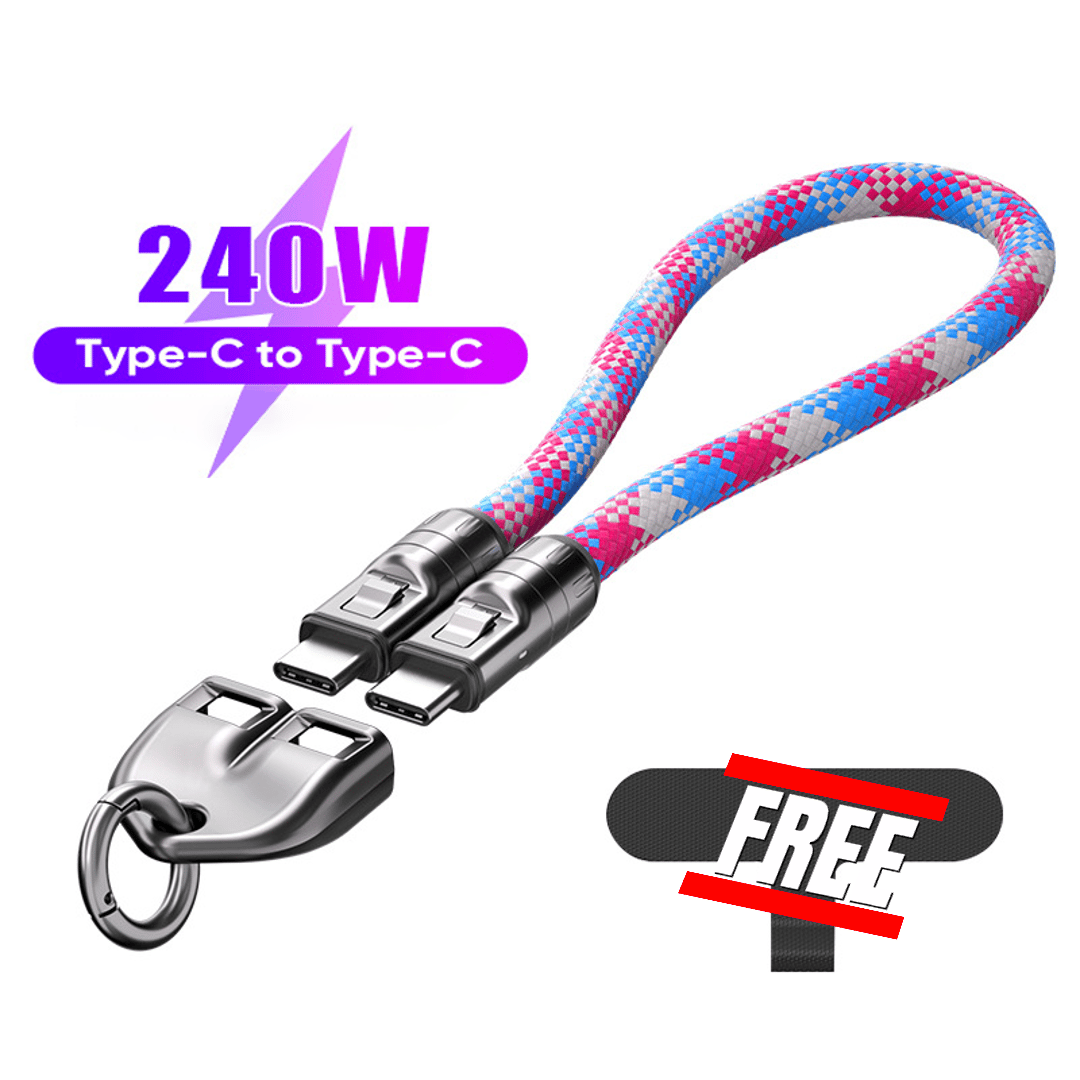 🔥Heißer Verkauf - 49% Rabatt⚡240W Lanyard Schnellladekabel mit Diebstahlsicherung