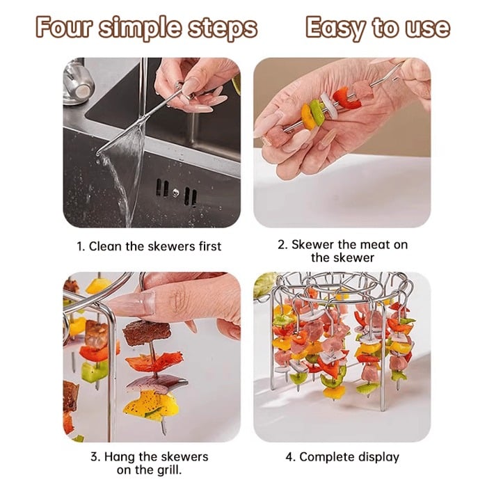 🎁TikTok Last Day Sale - 70% OFF🎉🥩Air Fryer Barbecue Grill Vertical Kebab Grill + Free Heat-Resistant Gloves🍤