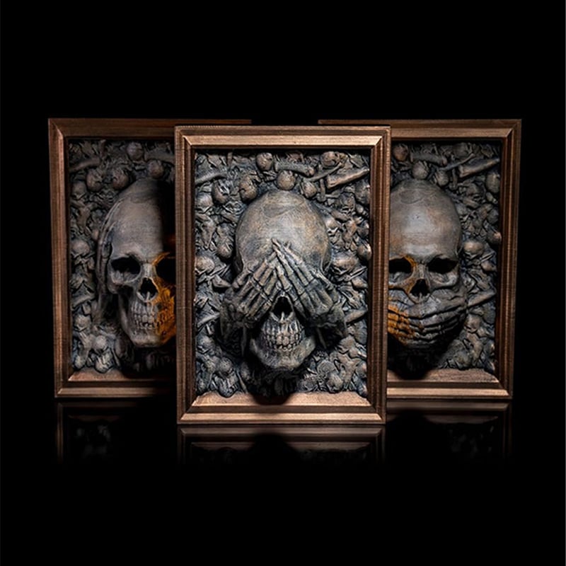 🔥Last Day Promotion 70% OFF🔥Three Wise Skulls Picture Frame Decor