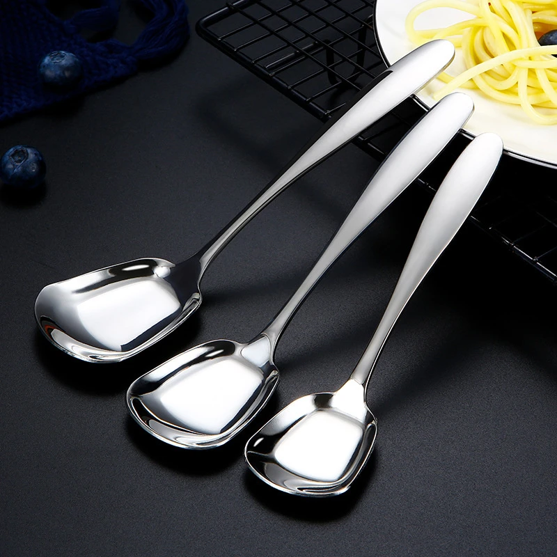 (🔥Last Day Promotion- SAVE 48% OFF)Square Head Stainless Steel Spoons--buy 5 get 5 free & free shipping（10pcs）