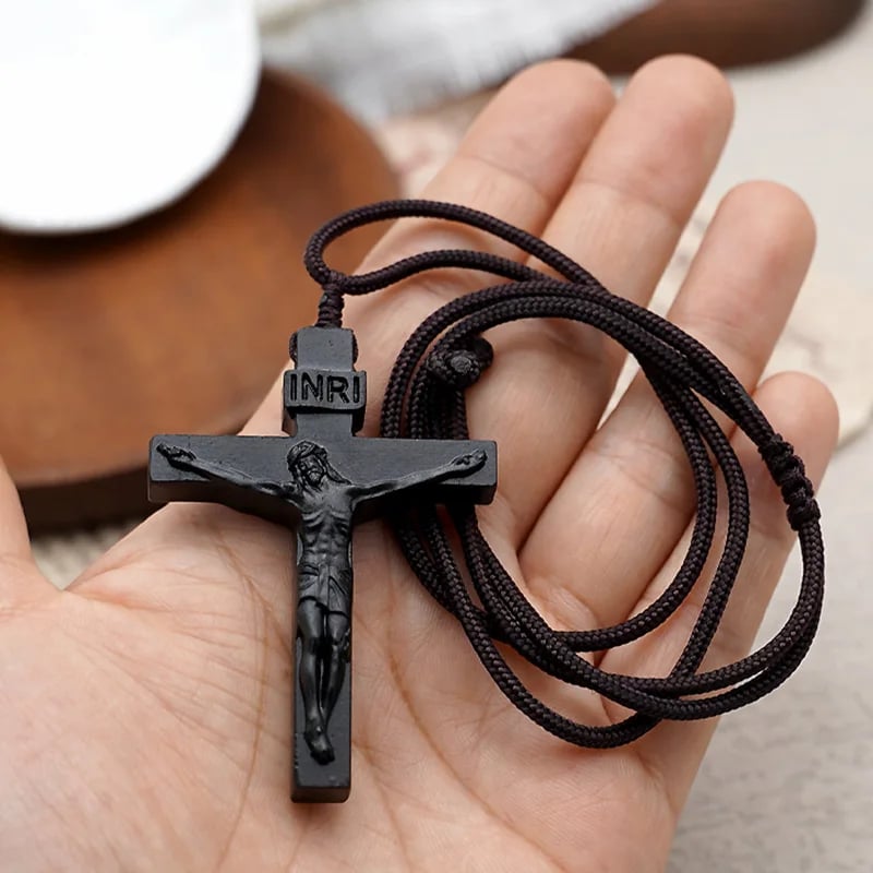 💝49% OFF-Jesus Cross Wooden Necklace