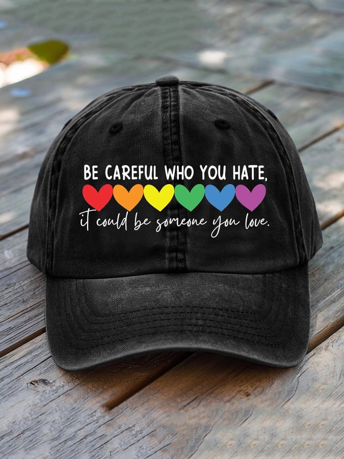Unisex Pride Hearts Print Baseball Cap