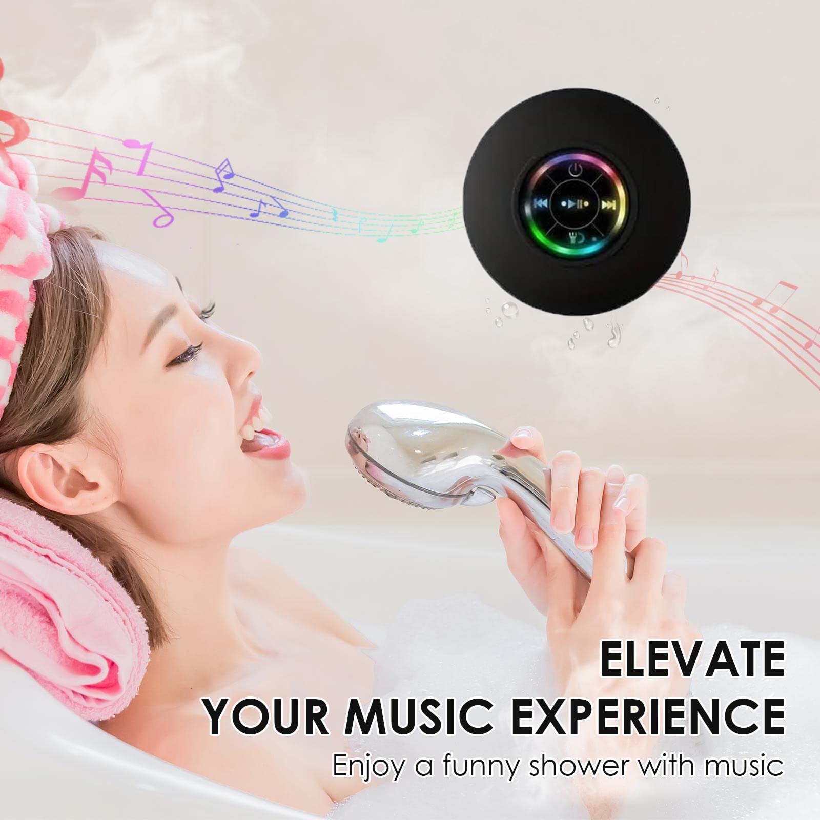 Christmas Pre-sale SAVE 49%🎄Bathroom Waterproof Wireless Bluetooth Speakers with LED Light