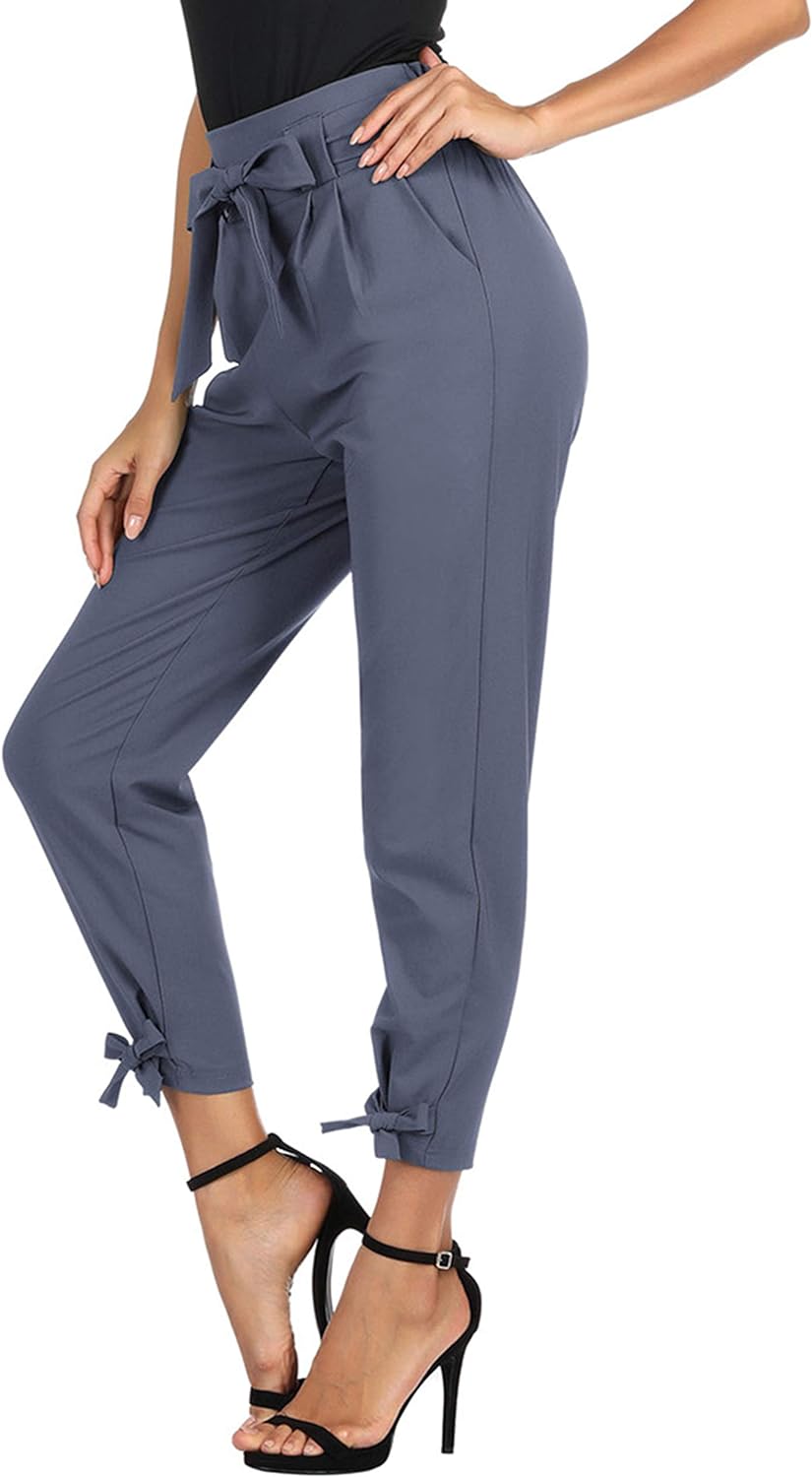 GRACE KARIN Womens Casual High Waist Pencil Pants with Bow-Knot Pockets for Work