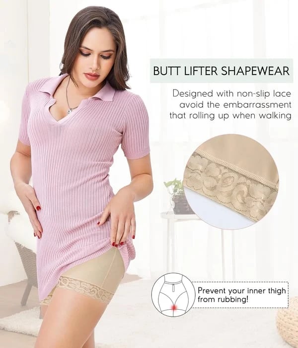 Lace Steel Boned Butt Enhancer Shorts Shapewear