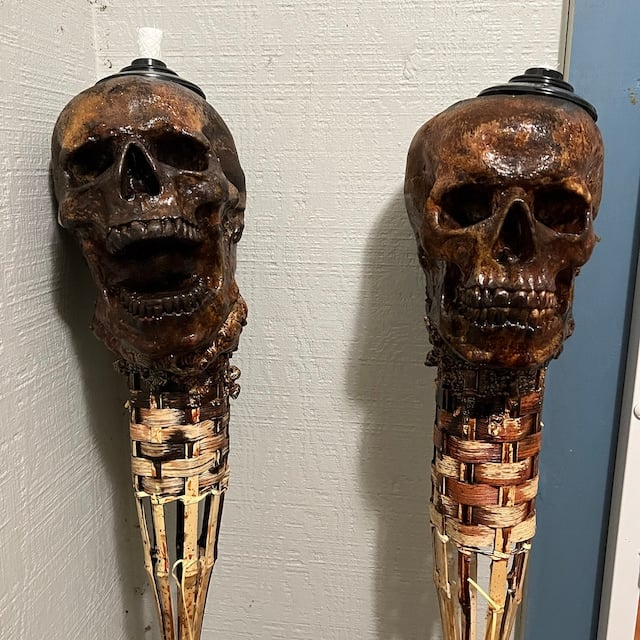 💀 Handmade Skull Tiki Torch