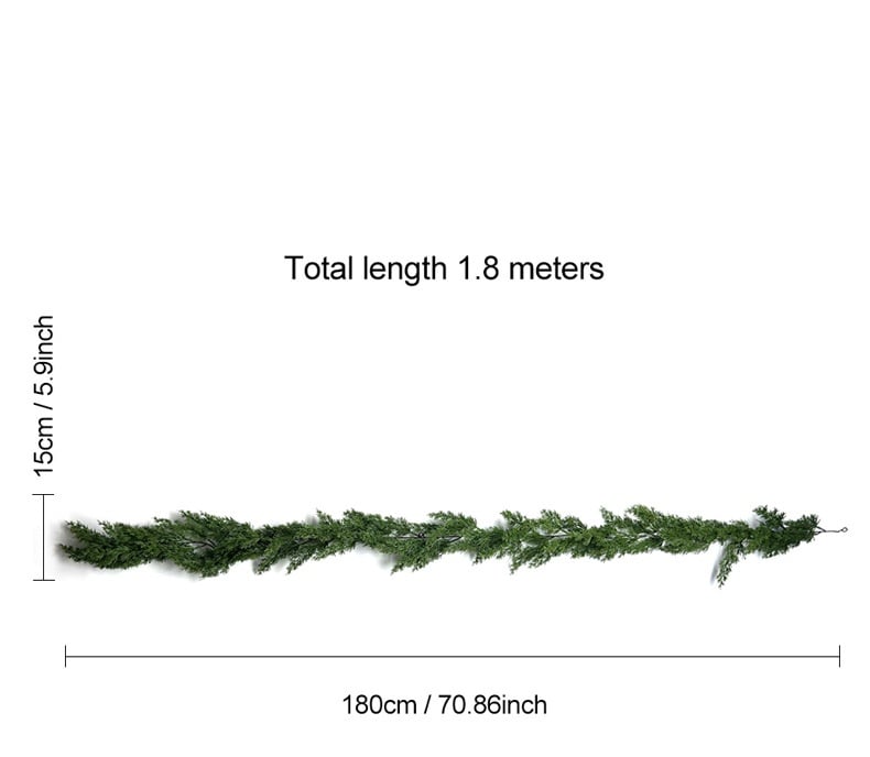 🔥Last Day Promotion 50% OFF🔥Christmas Artificial Cypress Leaf Vine Wreath（1.8m）