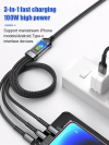 🔥Kaufen Sie 1 und erhalten Sie 1 gratis🔥Transparentes, leuchtendes, superschnelles 3-in-1-Datenkabel