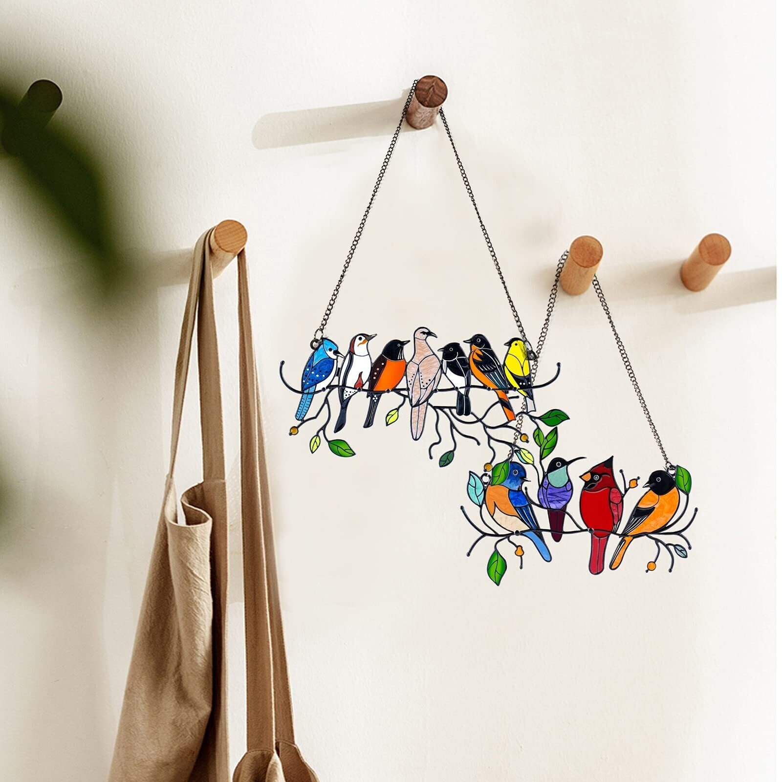Early Christmas Sale 48% OFF - Birds Stained Window Panel Hangings🔥🔥ALL STYLE（FREE SHIPPING）