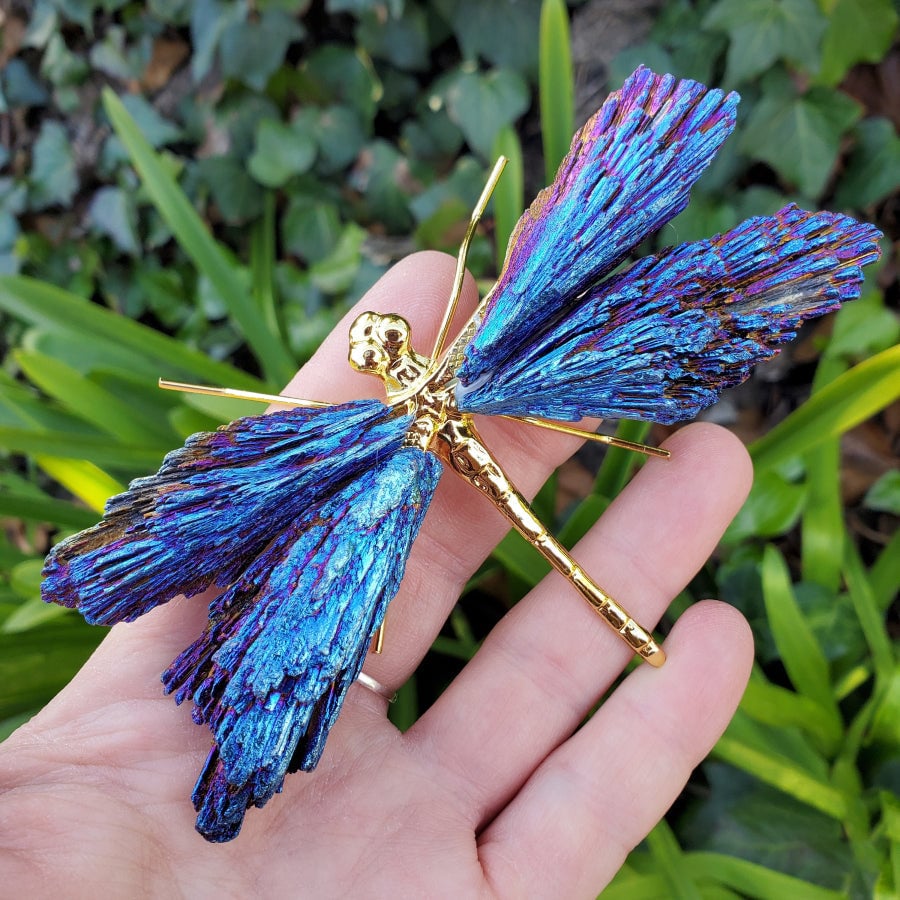 💜🦋AURA TOURMALINE KYANITE DRAGONFLY