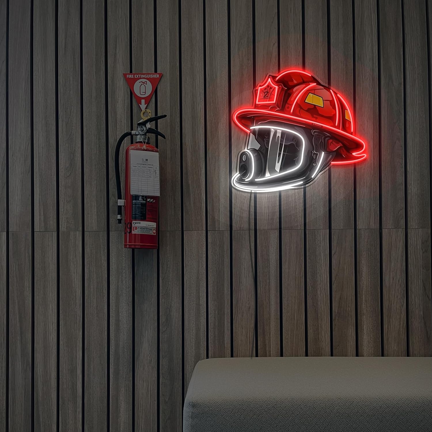 🔥Father's Day Sale🎁Firefighter Helmet Neon Sign