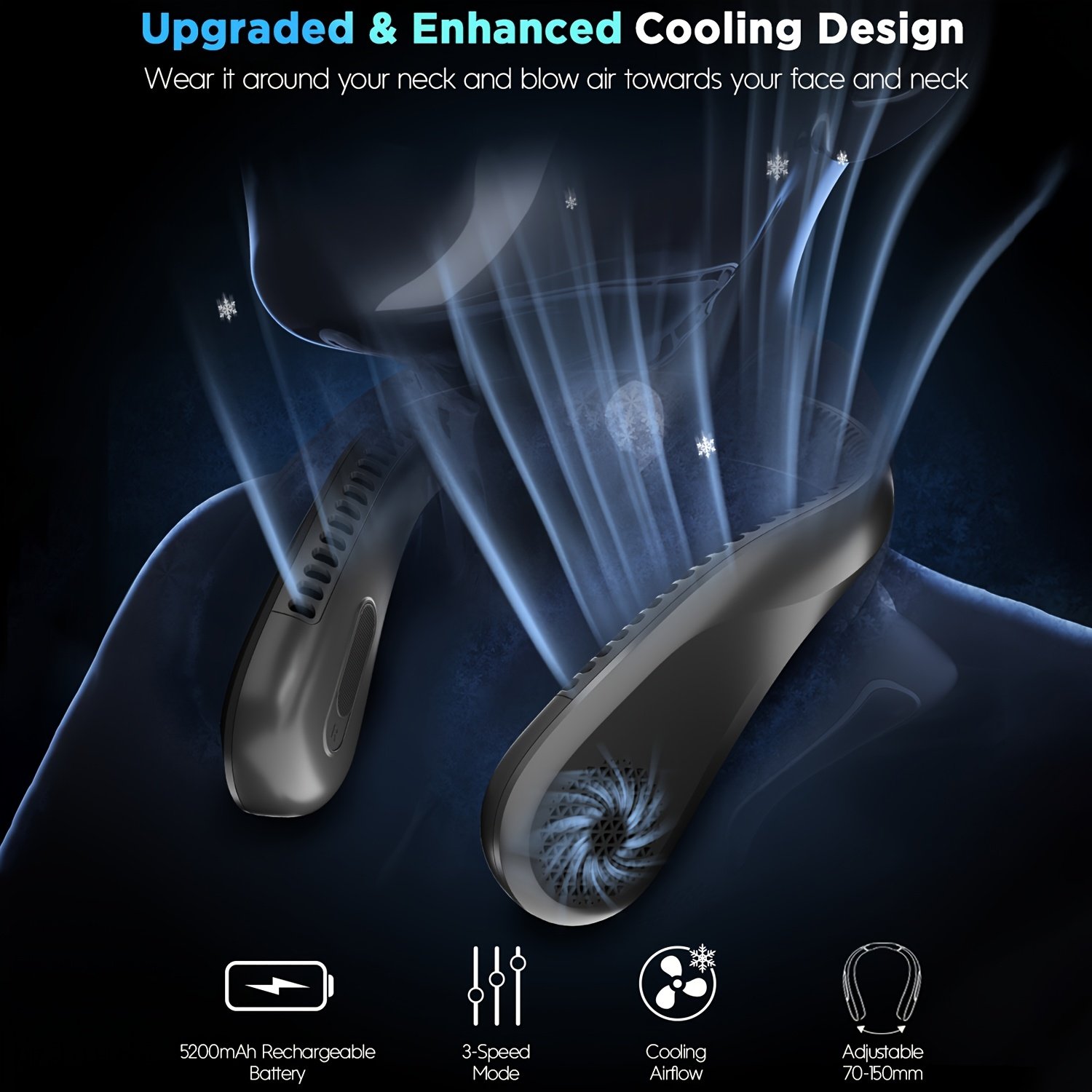 🎁TikTok Last Day Sale - 70% OFF💨Rechargeable Portable Neck Fan
