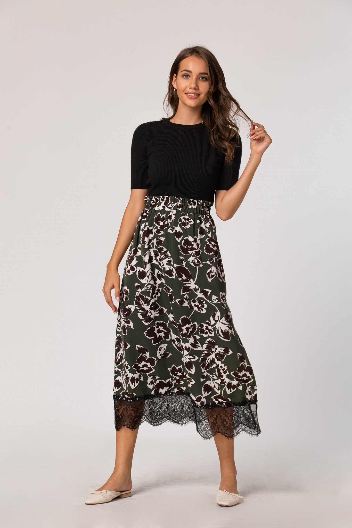 Lace Up Slip Skirt