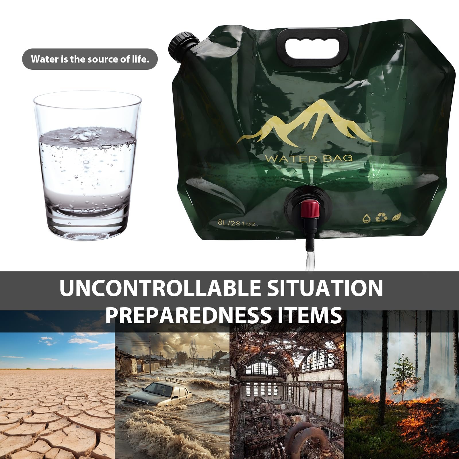 Last Day Sale - 70% OFF🎉Outdoor Portable Folding Water Storage Bag(8L)
