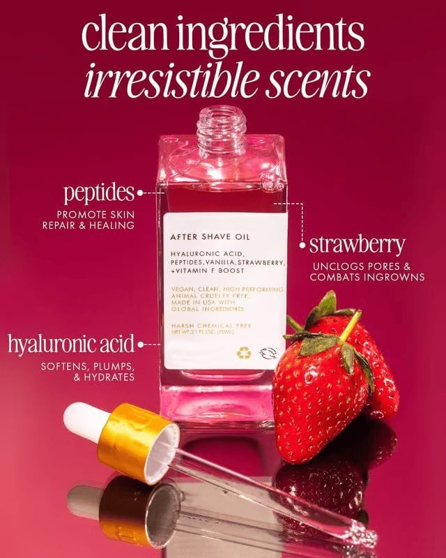 🍓Soft Serve After Shave Oil - Strawberry & Vanilla Scent