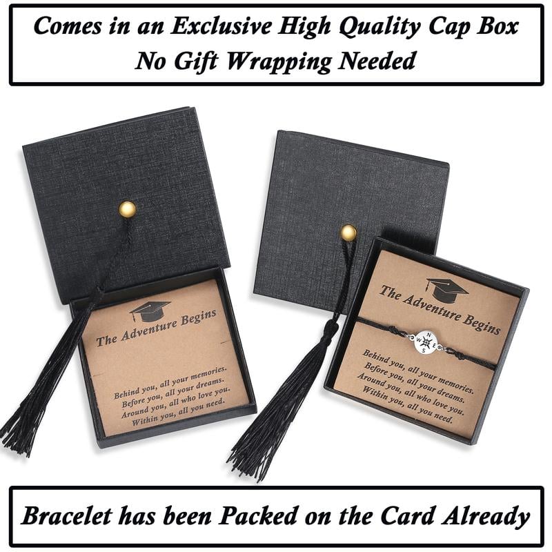 🔥Last Day Promotion 70% OFF🔥Graduation Gifts Compass Bracelet with Cap Box⚡BUY 2 GET 1 FREE
