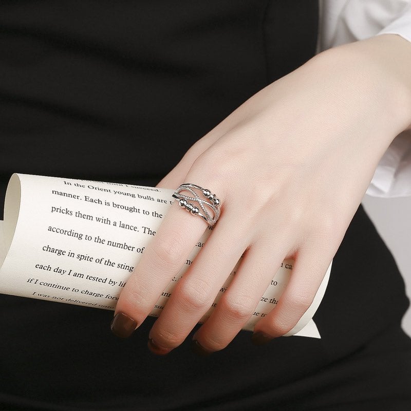 🔥 Last Day Promotion 49% OFF 🔥For Daughter -  Drive Away Your Anxiety Layer Cross Beads Fidget Ring