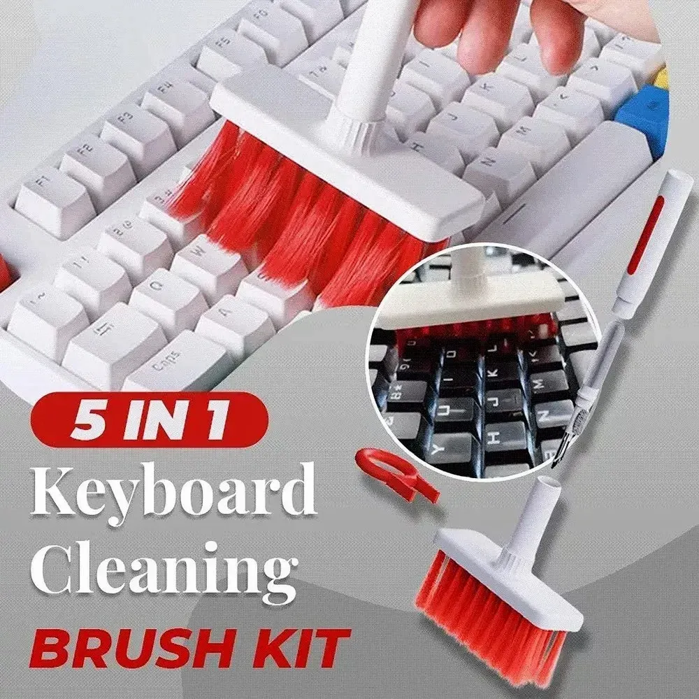 (🔥Hot Sale- SAVE 49% OFF) 5-in-1 Multi-Function Keyboard Cleaning Brush Kit - Buy 2 Get 2 Free Now