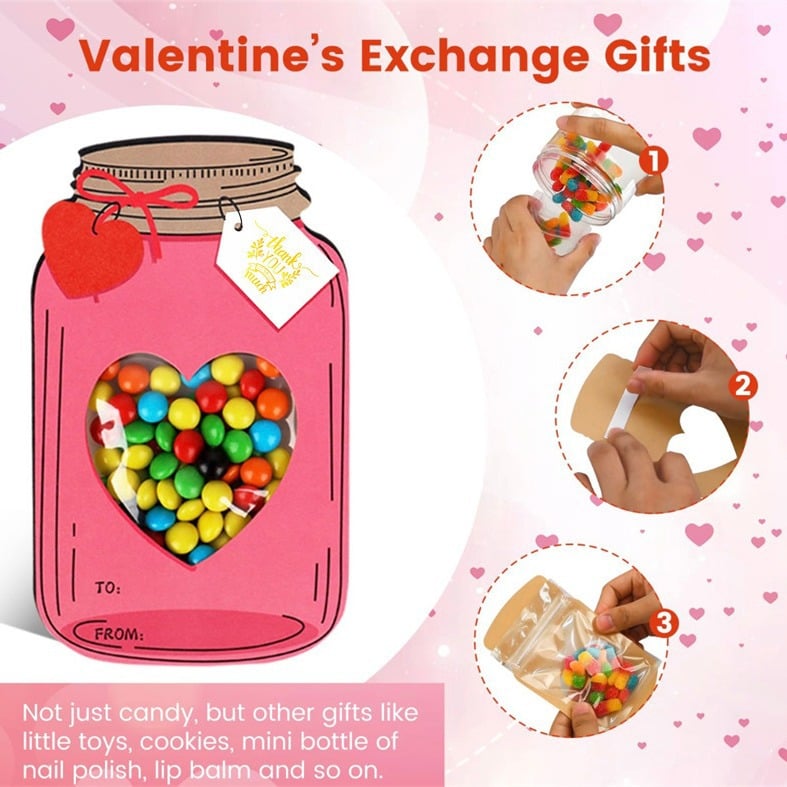 🎁TikTok Last Day Promotion -70% OFF💖Mason Jar Happy Valentines Day Cards🍬