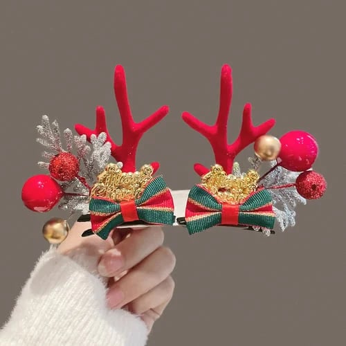 (🎅EARLY CHRISTMAS SALE - 48% OFF) Reindeer Antlers Xmas Hair Clip ⚡ BUY 4 GET EXTRA 10% OFF