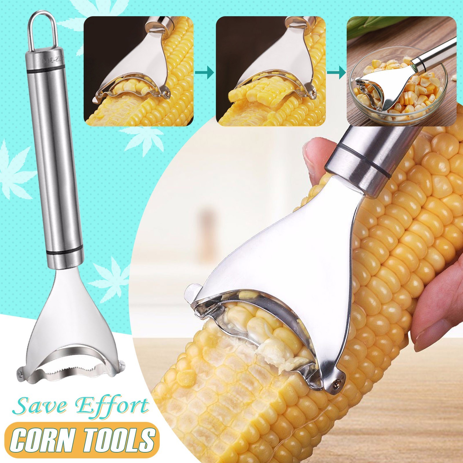 (Last Day Promotion - 48% OFF) Premium Stainless Steel Corn Peeler, Buy 3 Get 2 Free & Free Shipping🔥