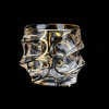 Gold Rim Wave Whiskey Glass