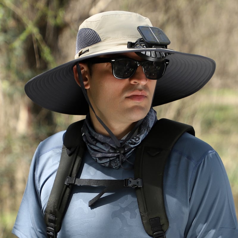 🔥Wide Brim Solar Outdoor Fishing Hat & USB Charging