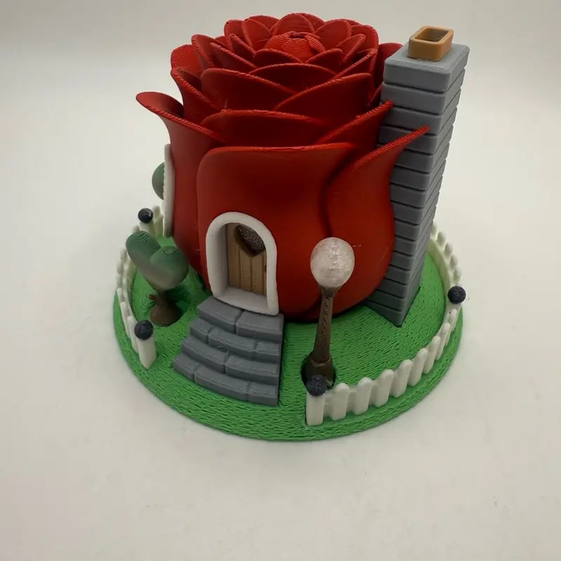 Rose Fairy House with Tea-Light