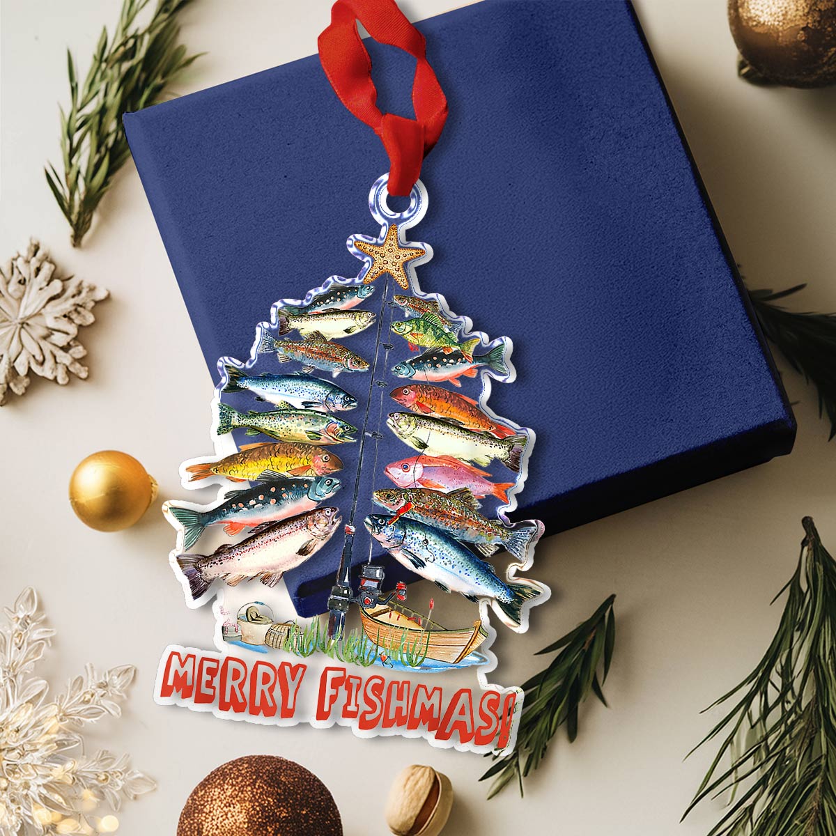 🎣✨Merry Fishmas Tree Ornament