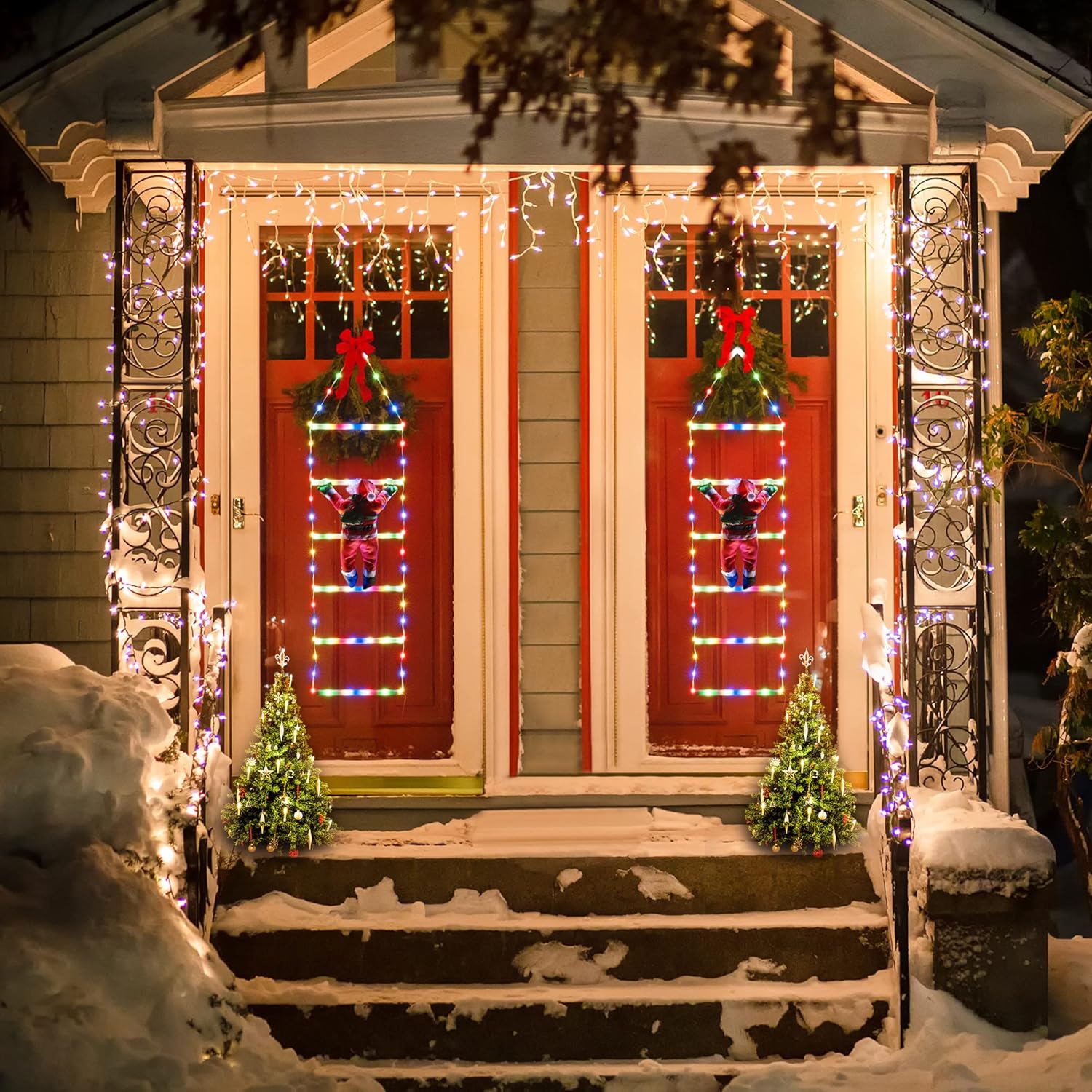 🎄TikTok Christmas Sale - 70% OFF✨LED Ladder Lights with Climbing Santa Claus