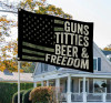 🎁Guns Titties Beer & Freedom - Funny Drinking USA Flag🍻