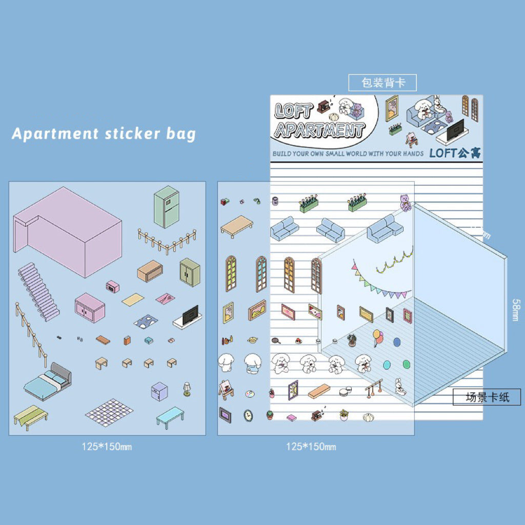 Stickers Scene, Make your Own Apartment|Forest Bookstore|Sushi Bar|Cocoa Cafe